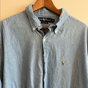 Mens XXL blue 100% cotton Ralph Lauren polo